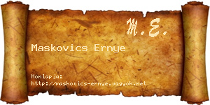 Maskovics Ernye névjegykártya